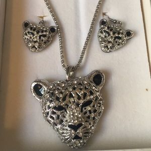 Jaguar Necklace and Earring Set